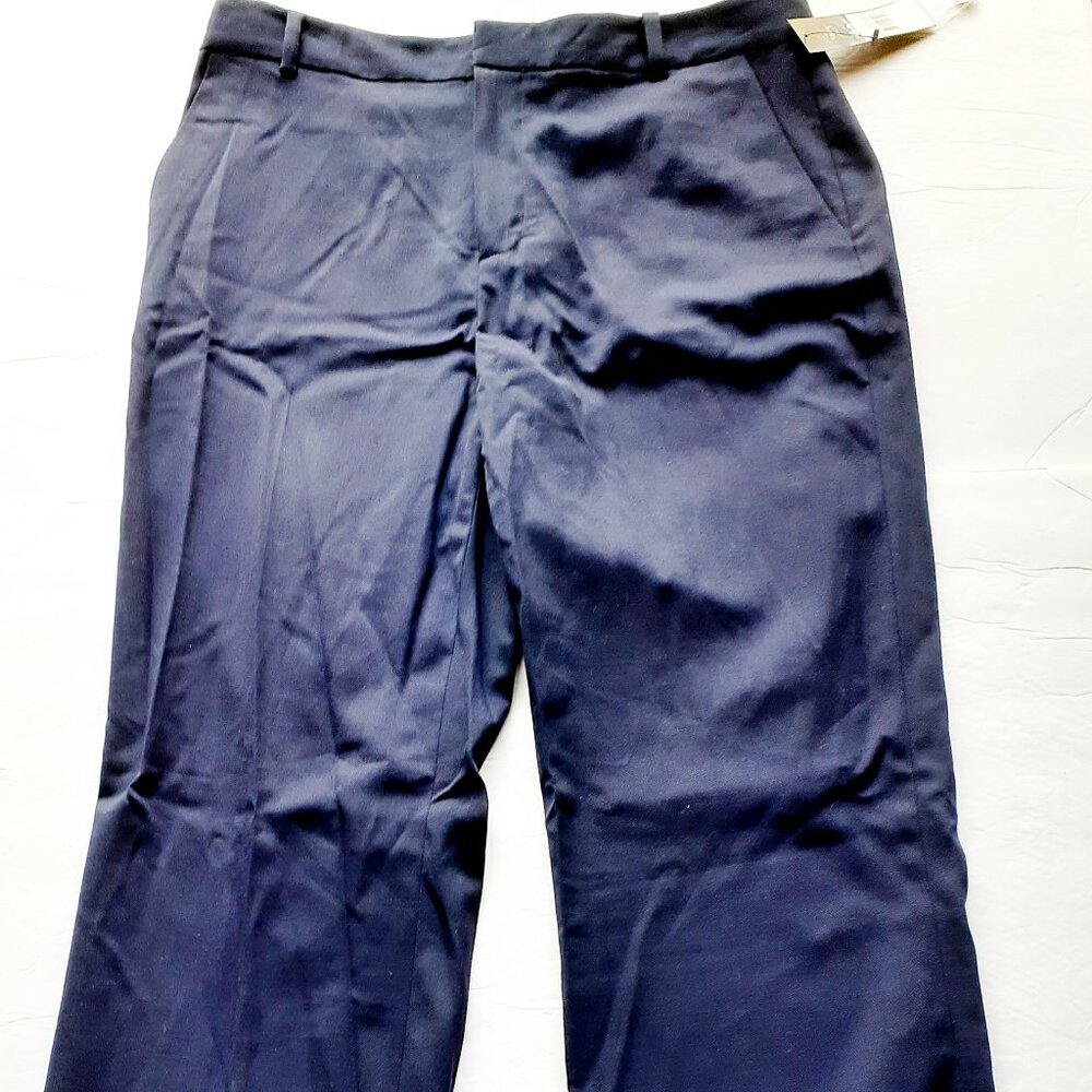 American Living Womens Pants Navy Wool Wide Leg Slacks Trousers 8 New